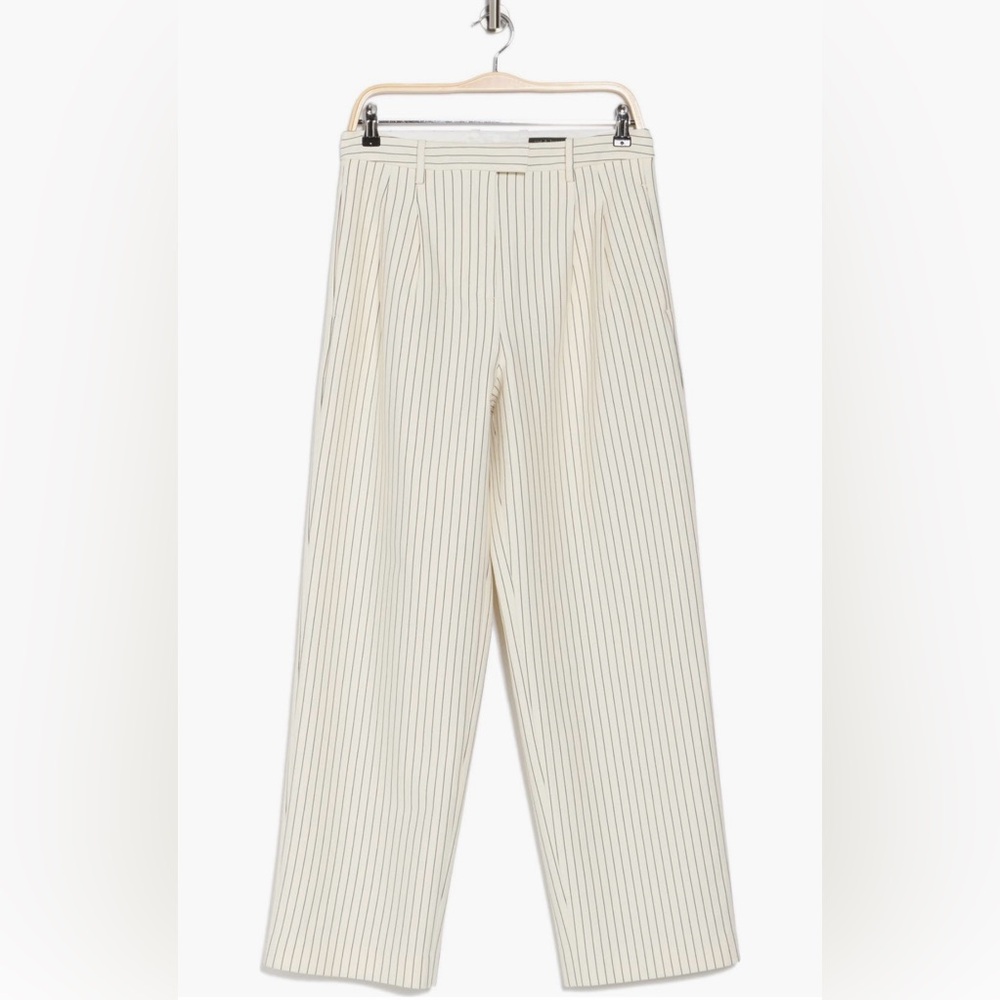 New Rag & Bone Ivory Pinstripe Marianna Pont Straight Leg Pants - Picture 3 of 3